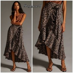 NWT, Mare Mare x Anthropologie, Asymmetrical Animal Print Wrap Skirt
